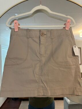 Caslon Beige Mini Skirt with Front Pockets